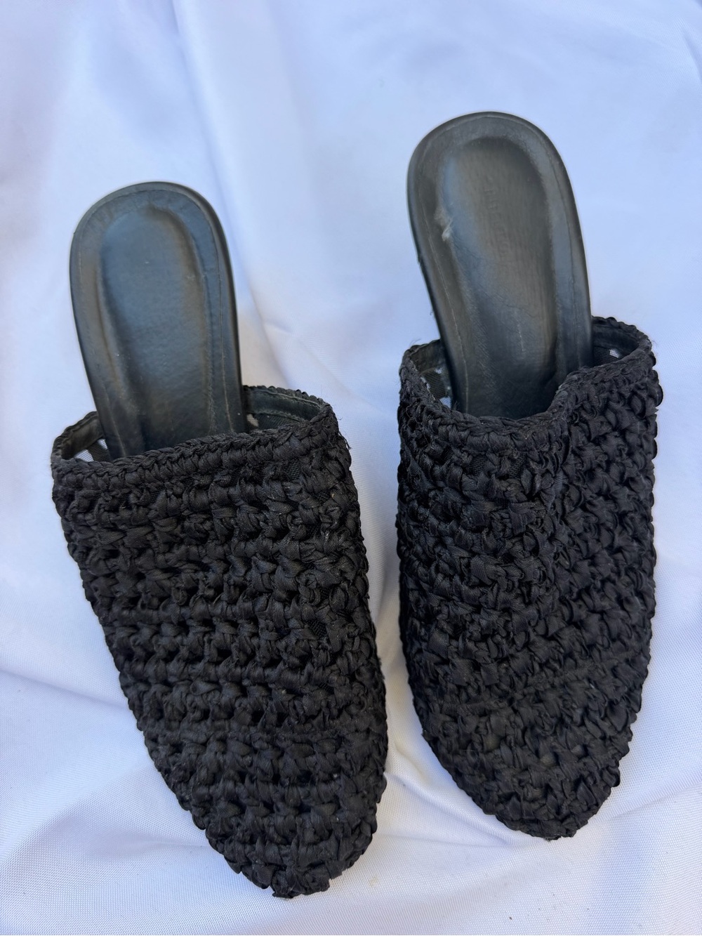 Intentionally Blank Black Woven Slip-On Mules - Women's Casual Slides